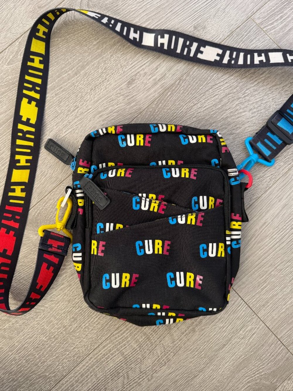 CURE by WCC Limited Edition Blue Pink Logo Crossbody Festival Bag